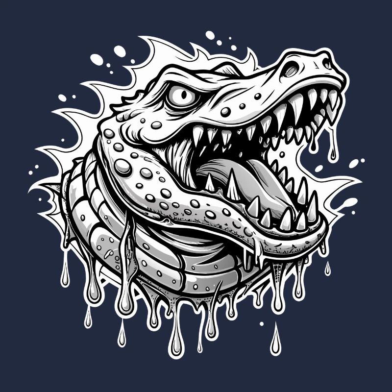 crocodile black and wihte