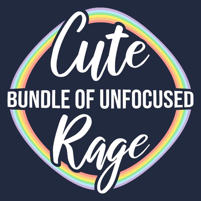 Drôle Mignon Bundle De Rage Non Focalisée Arc-en-Ciel Goth