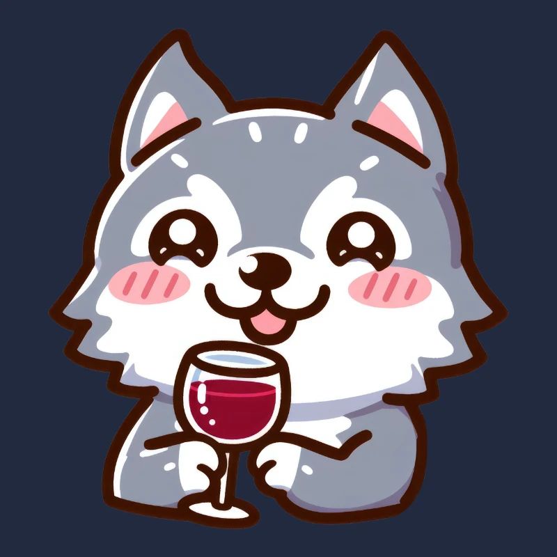 Wein liebender Wolf