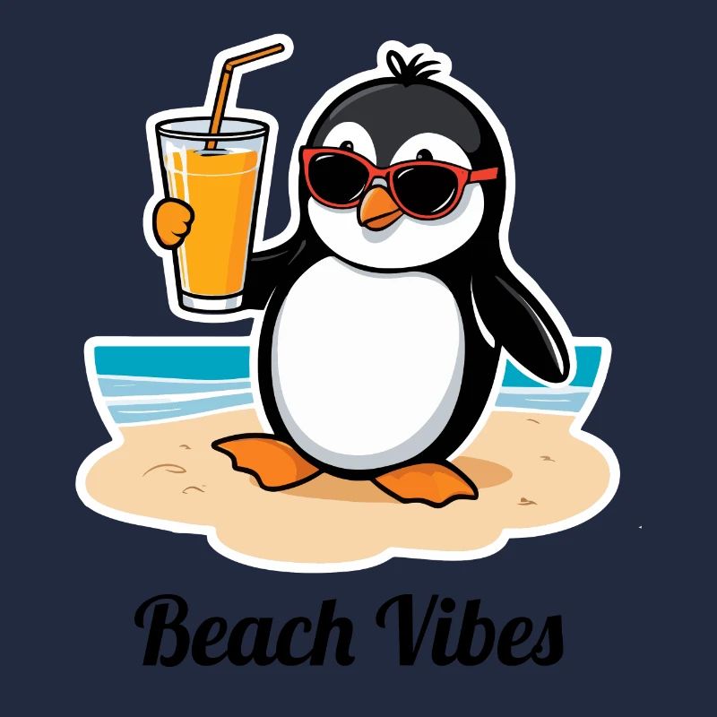 Pingouin de plage décontracté – sentiment de vacances d’été