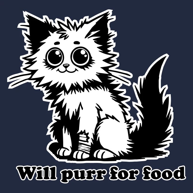 Chat sans abri - Will ronronnera pour la conception de nourriture