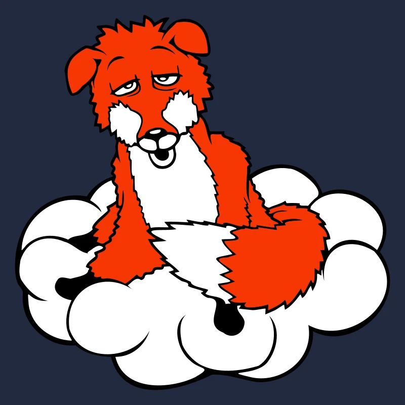 Fox On Cloud Tired Confused Dazed Crazy