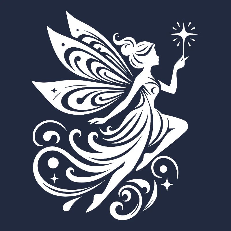 Märchenhafte Fee mit magischer Silhouette