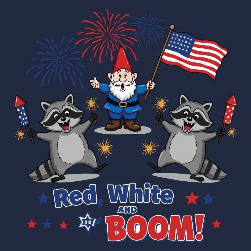 Waschbären-Feuerwerksparty zum 4. Juli