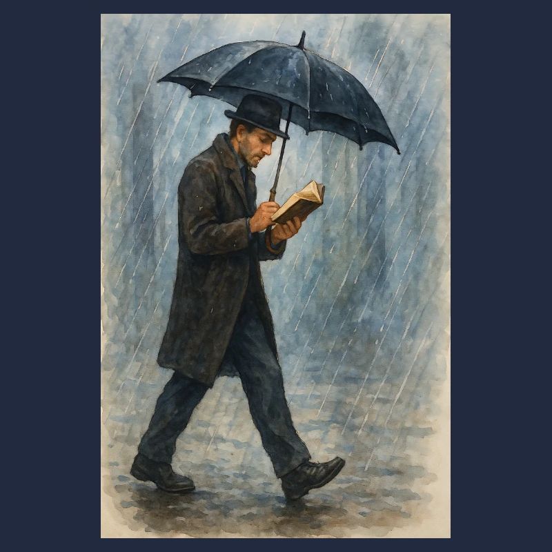 Reading in the rain