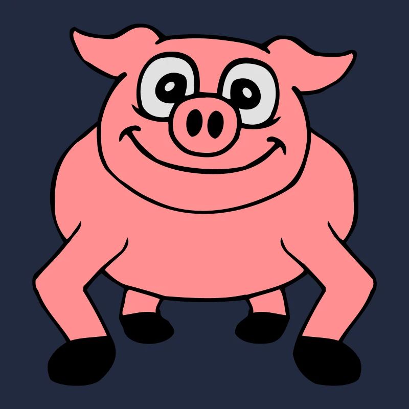 Cute cartoon comic pig peeps friendly