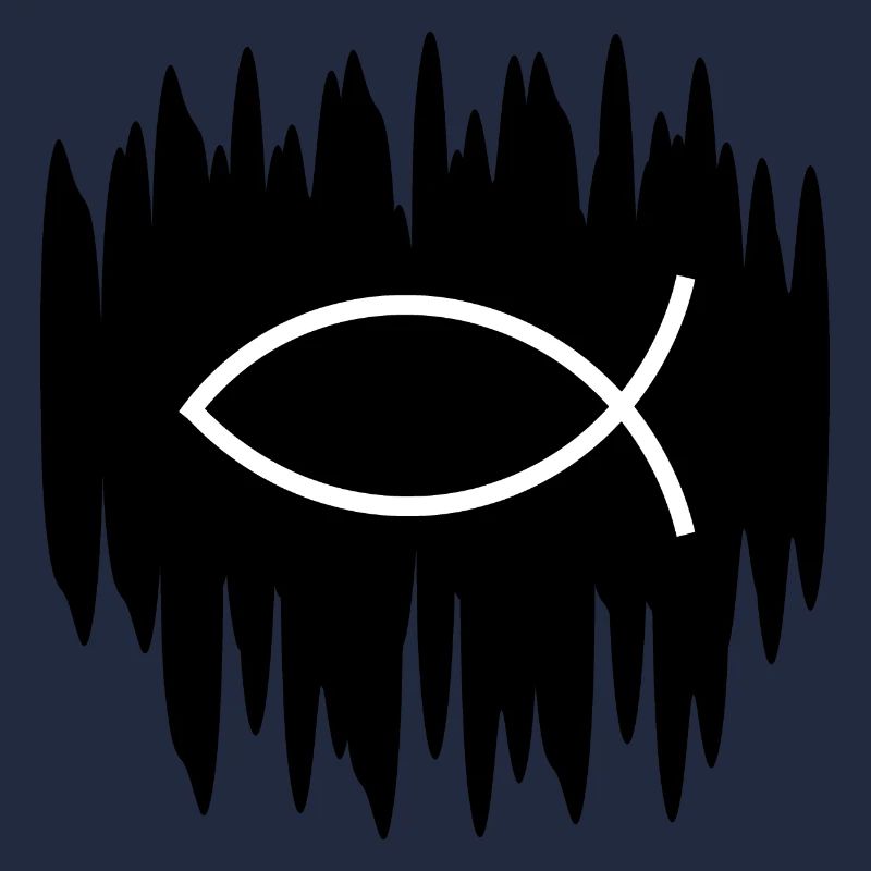 Jésus Poisson Blanc Noir Ichthys Poisson Poisson