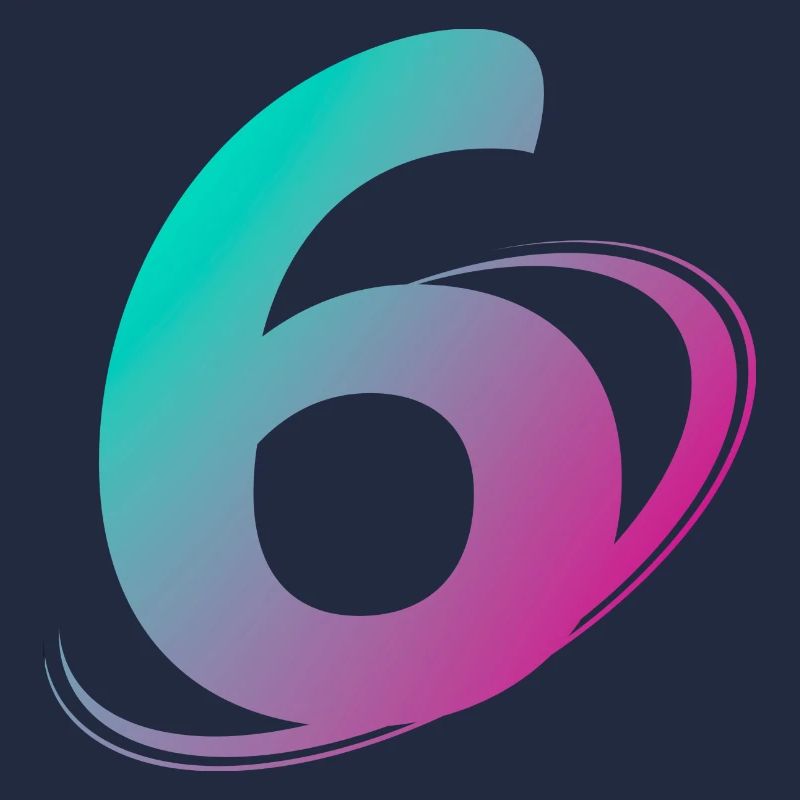 Numéro 6 multicolore