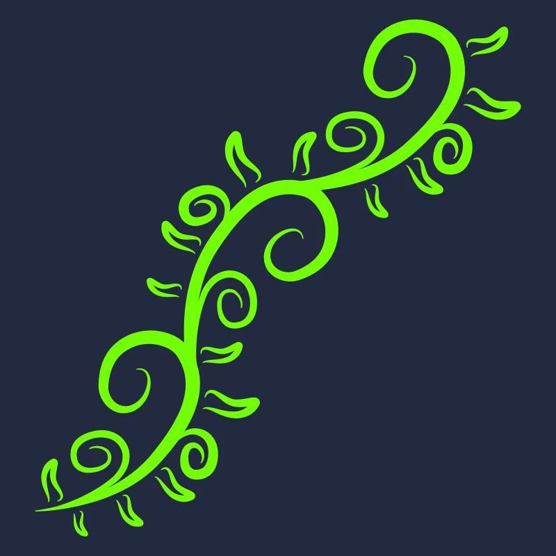 Vine Root Plant Green Leaves Decorative Pattern
