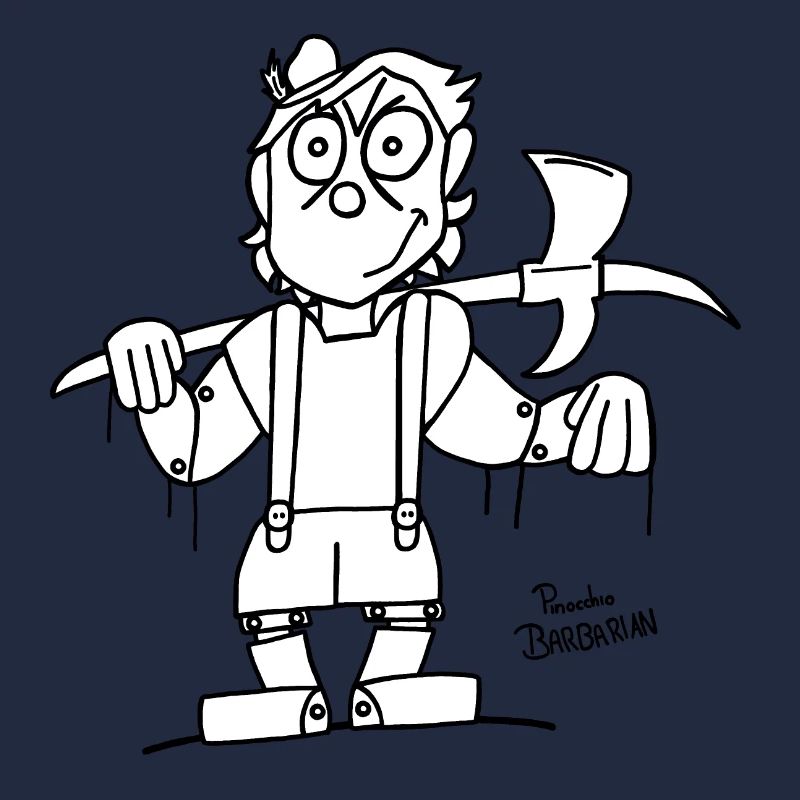 Marionette als Barbar (weiß)