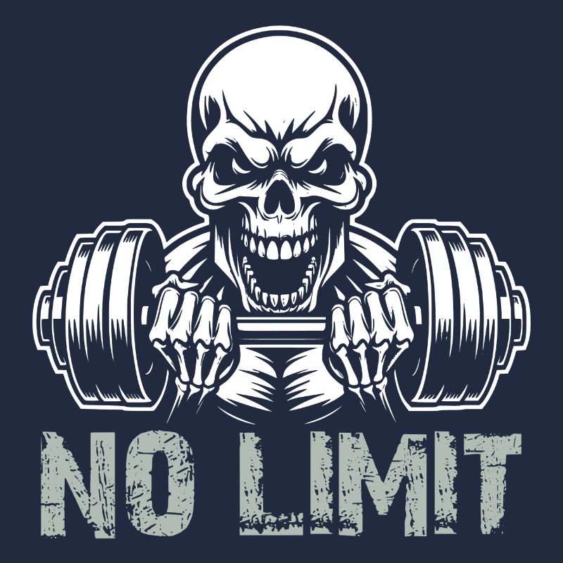 No Limit Hard Workout Skull with Dumbbell