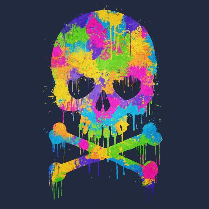 Trendy & Cool Abstract Graffiti Skull