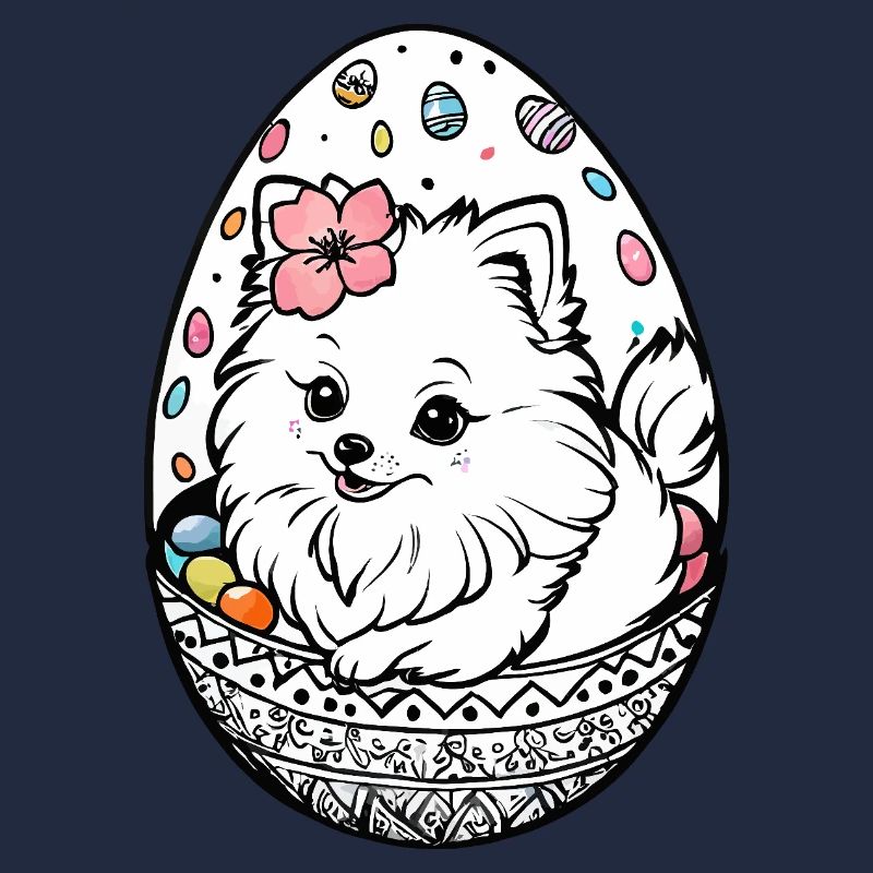 Zwergspitz Pomeranian Ostern Wasserfarben
