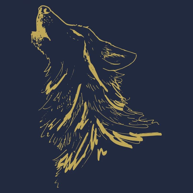 Illustrierte Designs mit Wolf