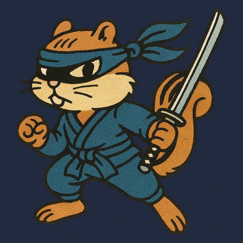 Ninja Chipmunk Verstohlener Waldkrieger