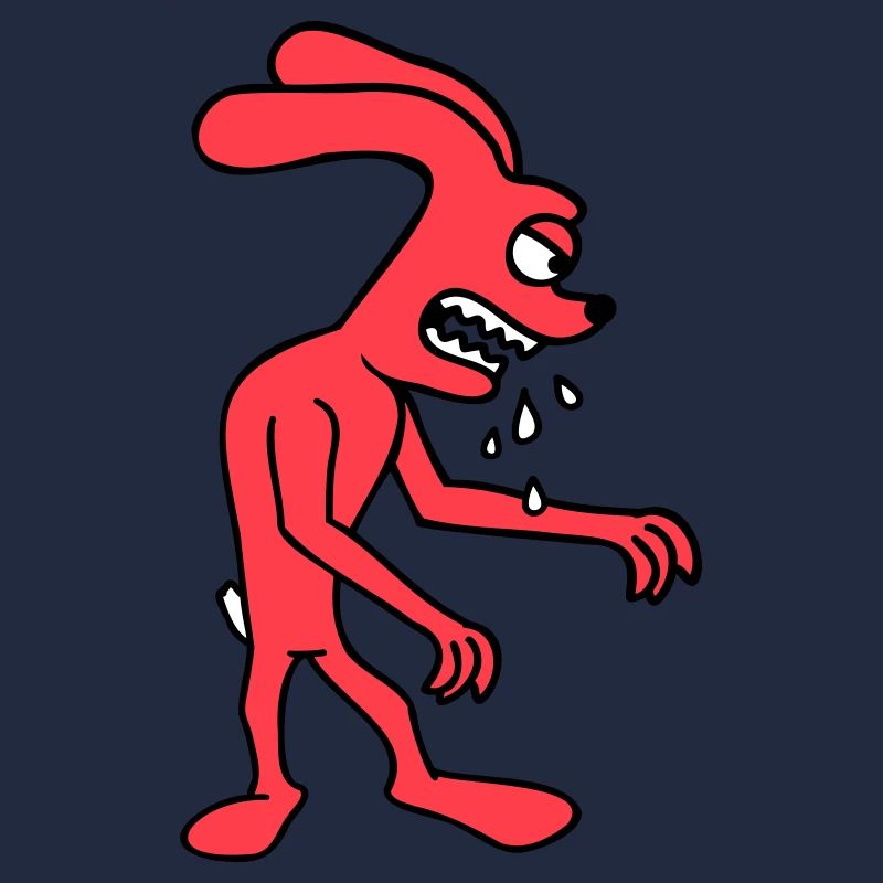 Lapin Monstre Mal Vorace Halloween Bave Salive