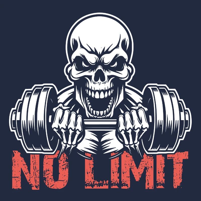 No Limit hartes Workout Skull mit Hantel
