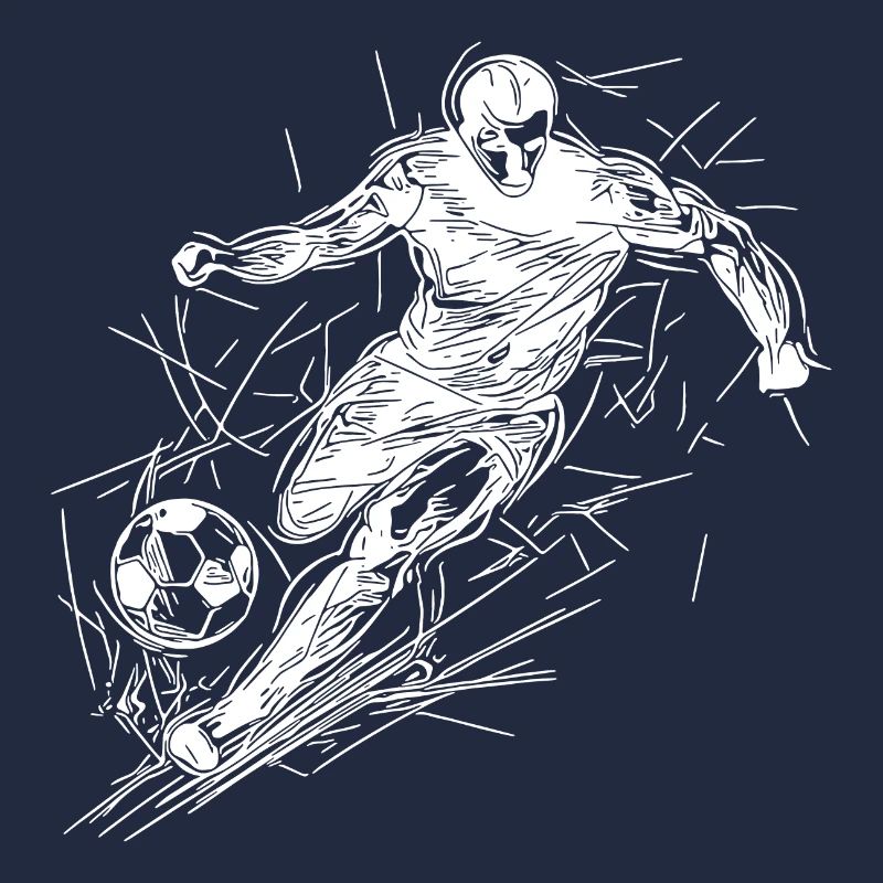 Running soccer striker with ball