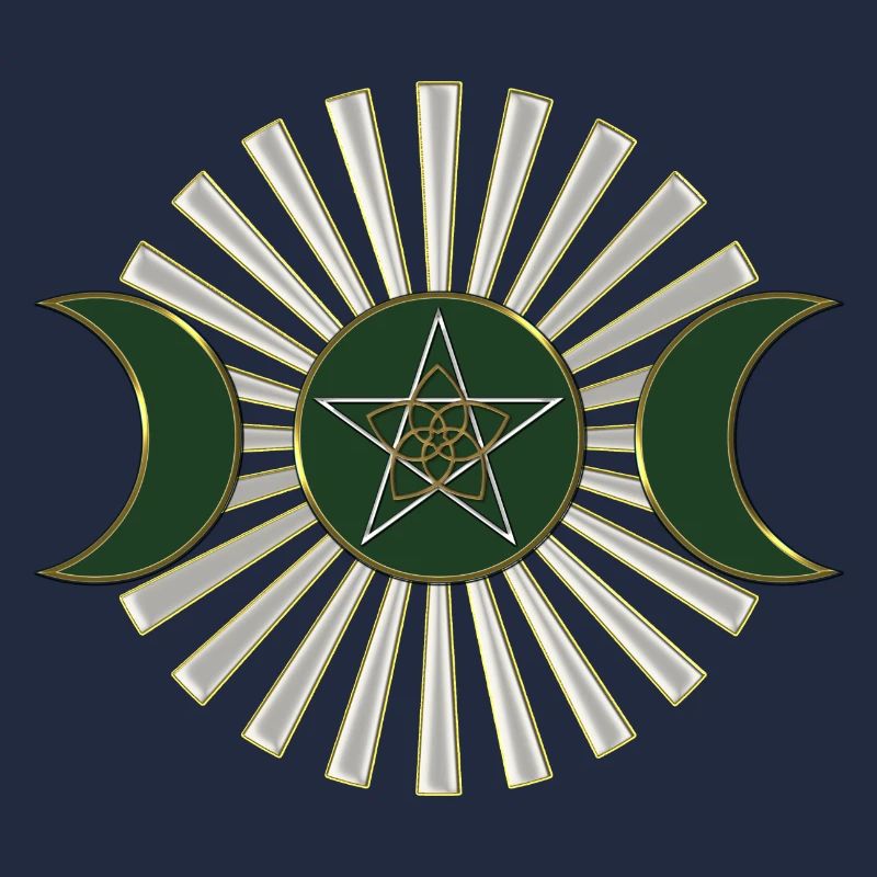 Lune - Pentagram - Vénus fleur - vert