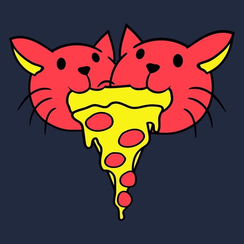 2 Katzen Essen Salami Pizza Fast Food Hunger Team
