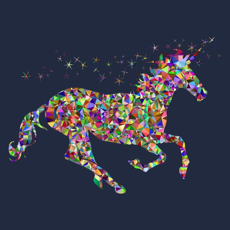 buntes mythisches springendes glitzer Einhorn