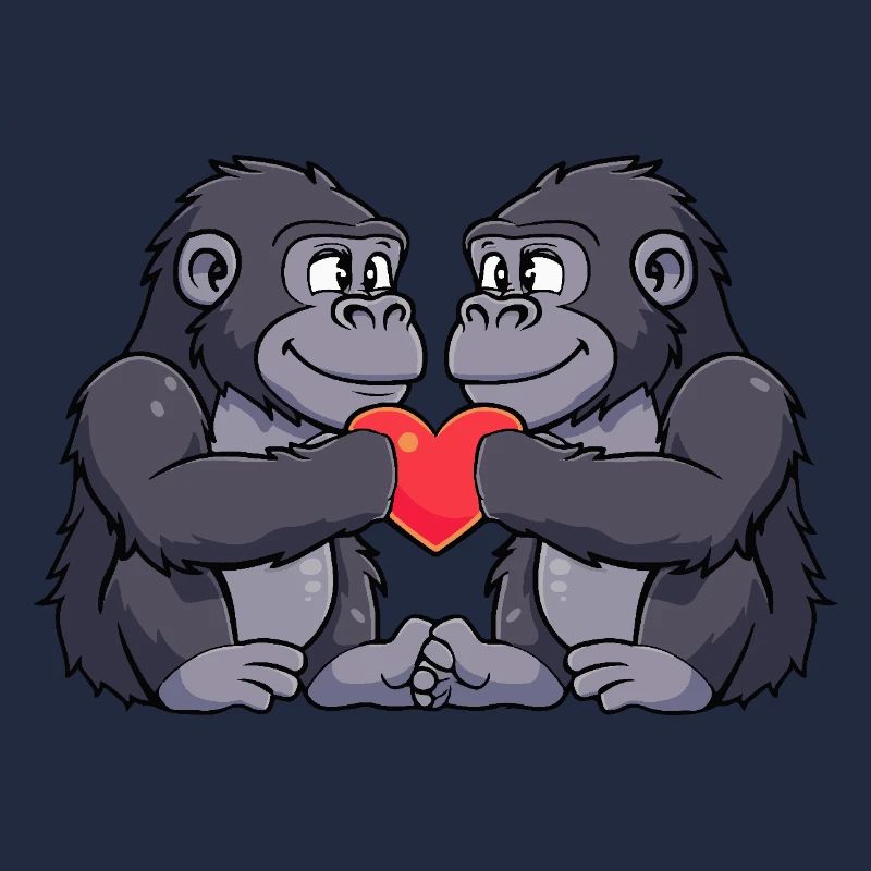 Gorilla Paar Valentinstag