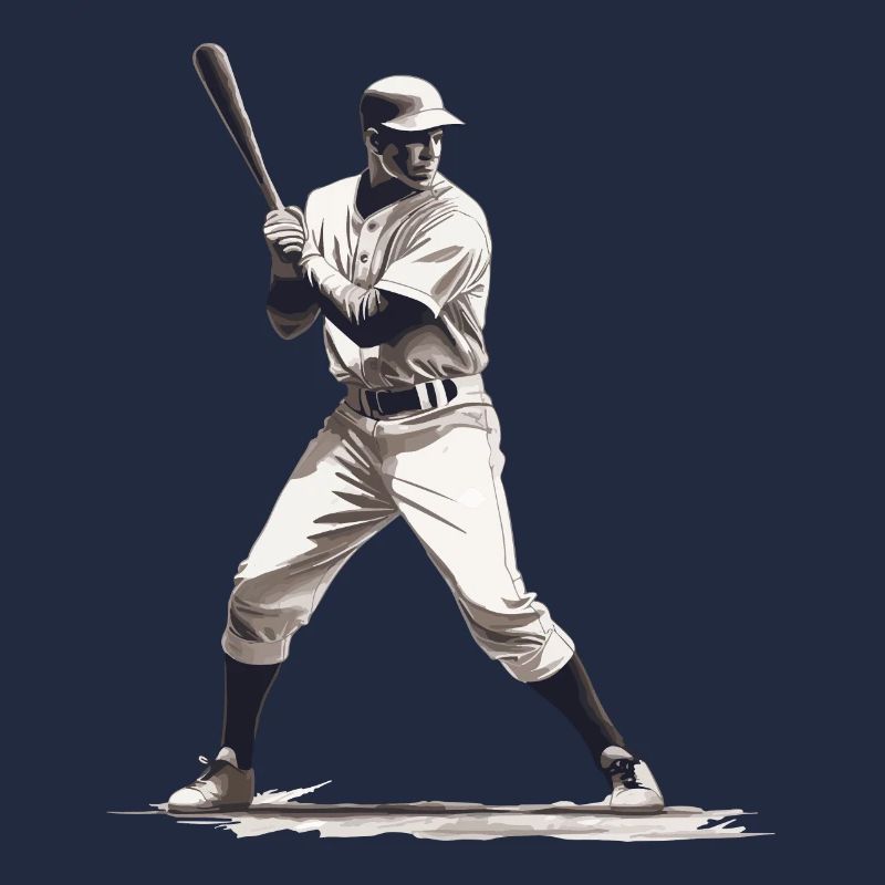 Baseball player with baseball bat