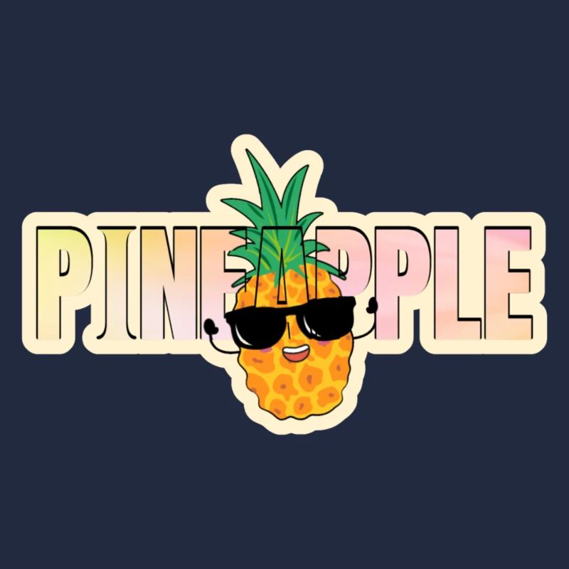 Cool pineapple with sunglasses and lettering