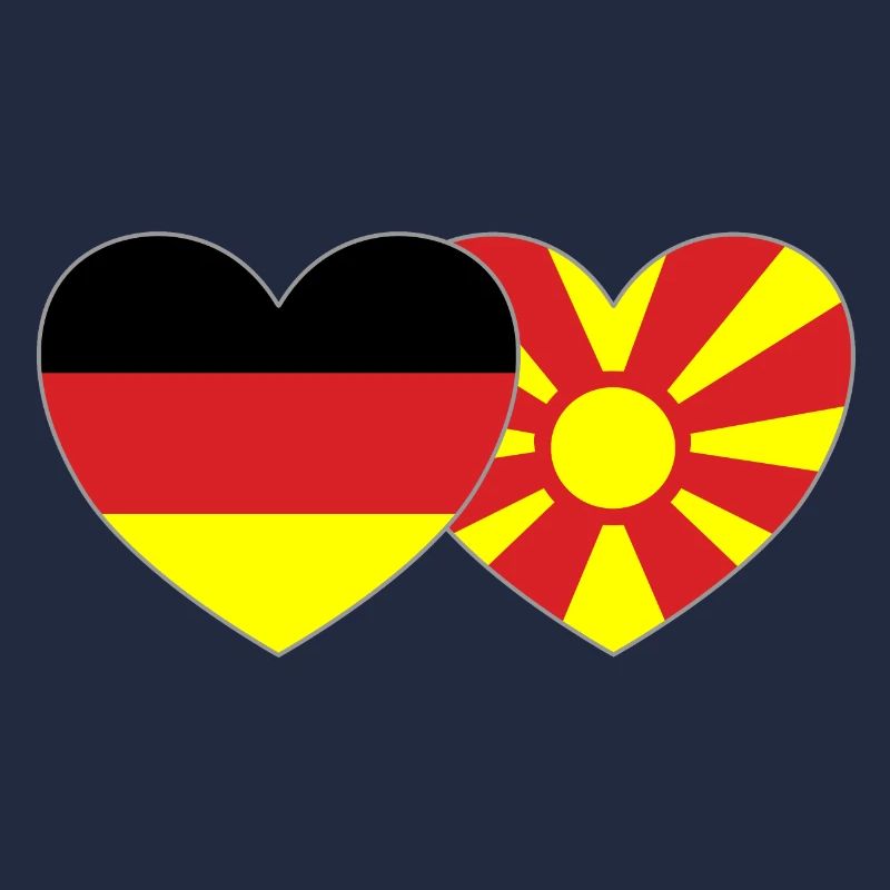 Germany Macedonia Flag Heart