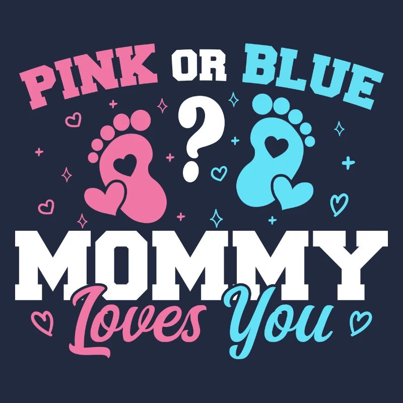 Rosa oder blaue Mama liebt dich - Geschlecht enthüllen Mama