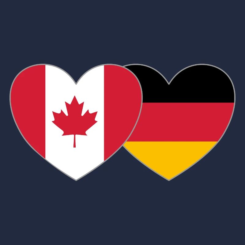 Canada Allemagne Drapeau Coeur