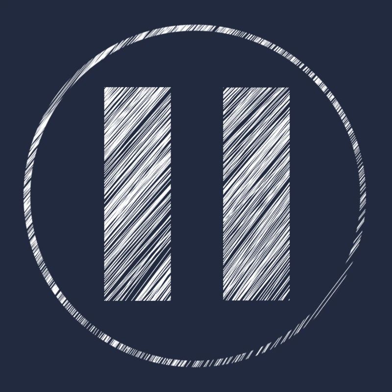 Hand-drawn pause icon in scribble look