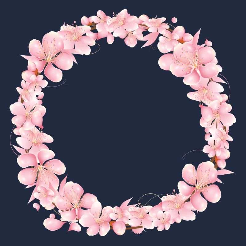 pink blossoms wreath for springtime decoration