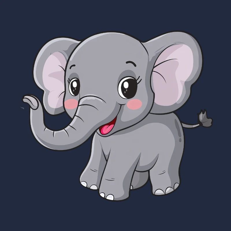 Mignon ami éléphant gris