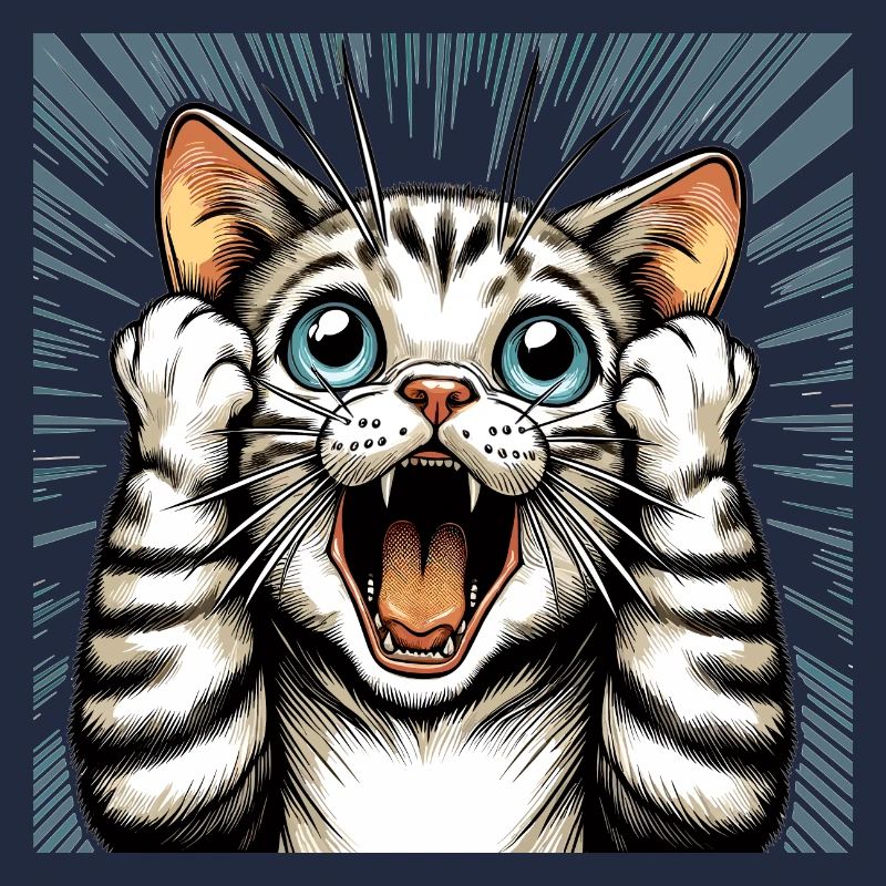 Geschockte Katze Katzen Geschenk