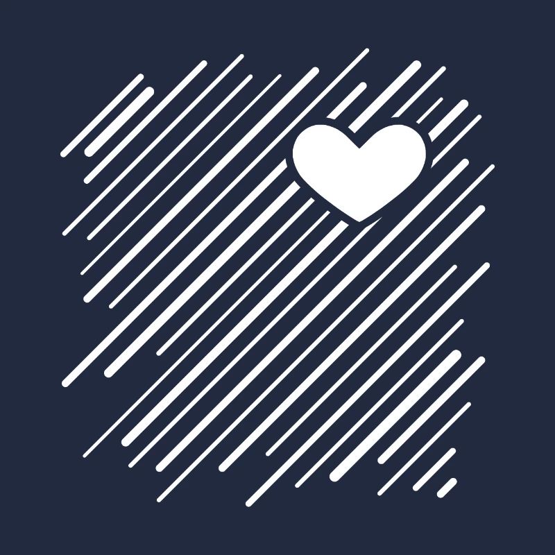 Diagonal lines with a heart