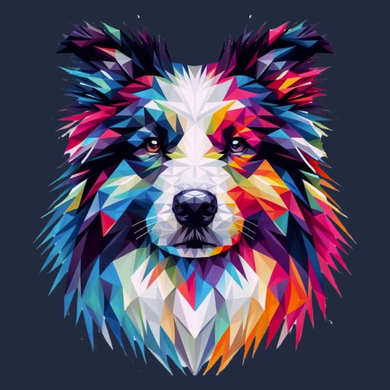 Modern geometric dog muzzle: collie