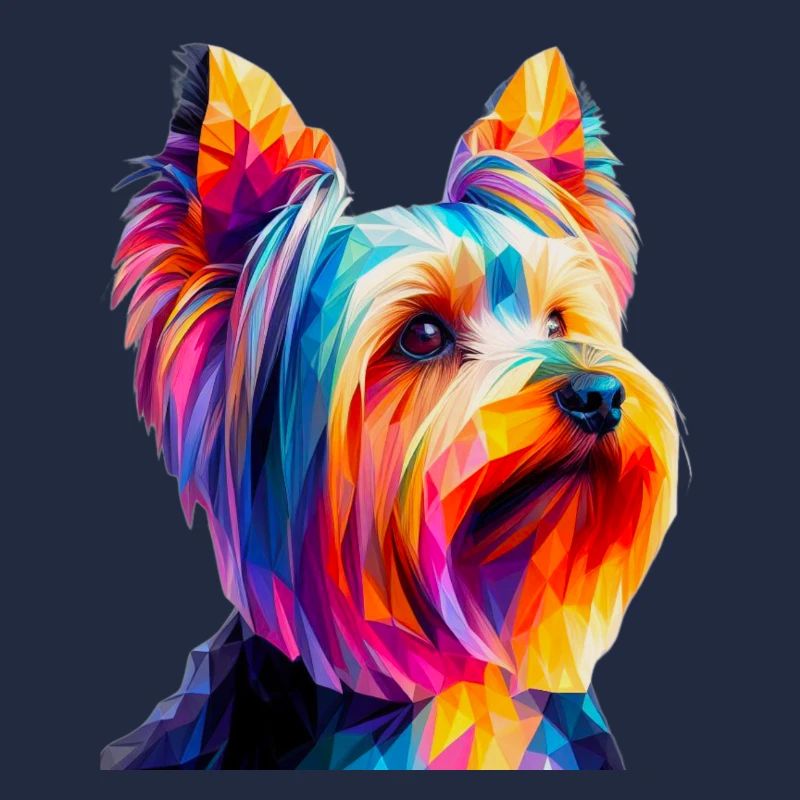 Modern geometric dog's muzzle Yorkshire terrier