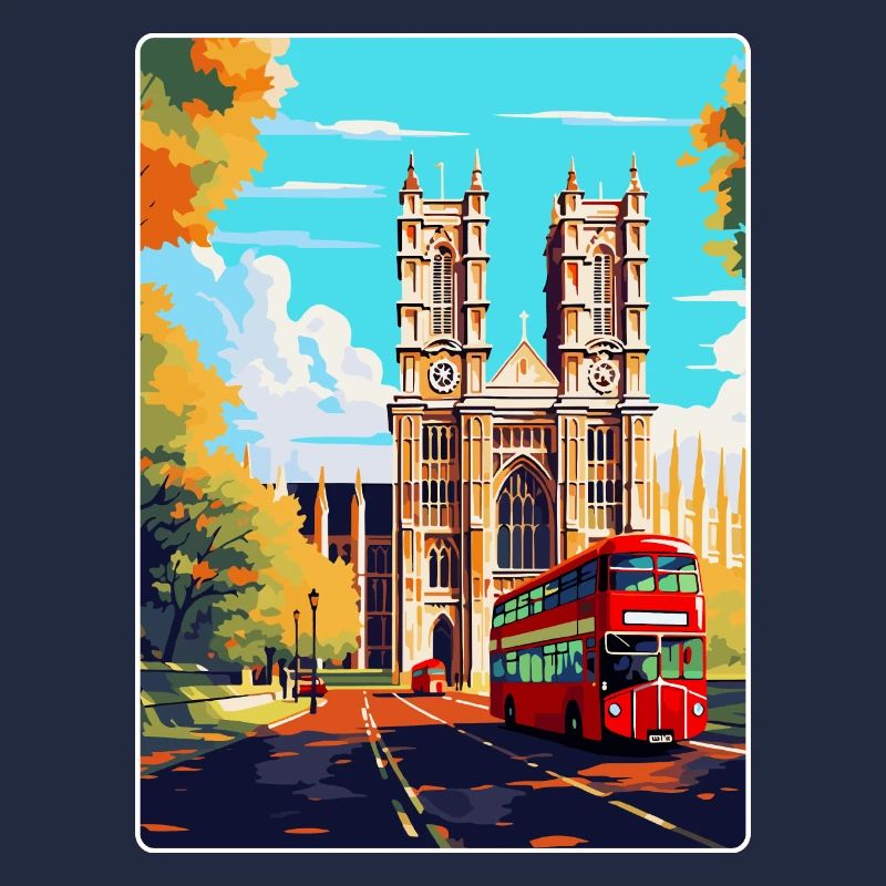Abbaye de Westminster Londres Angleterre Royaume-Uni Affiche de voyage