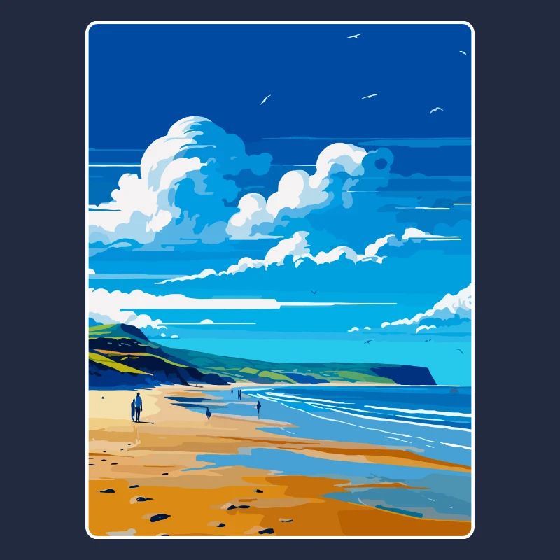 Croyde Beach Devon Vintage Voyage Poster Souvenir