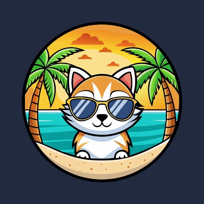 Kitten Funny Cartoon Summer Beach Sunglasses Cool