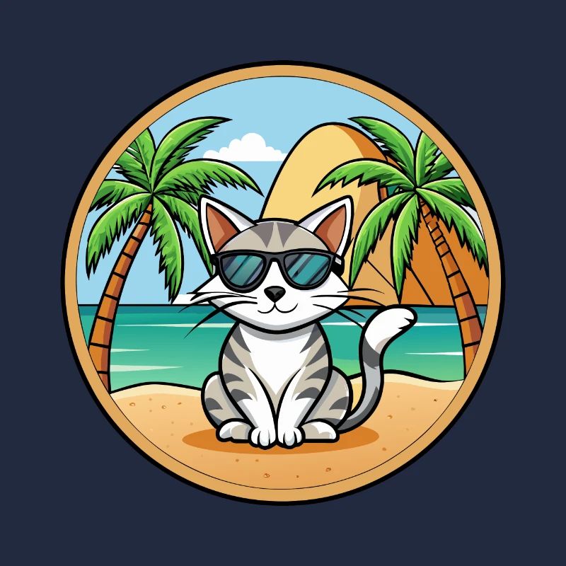 Lunettes de soleil de dessin animé de race de chat égéen plage