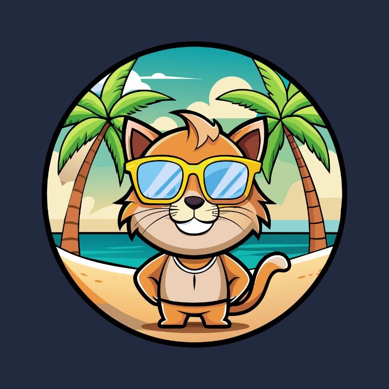 Pixie Bob Cat Breed Lunettes de soleil de dessin animé Beach