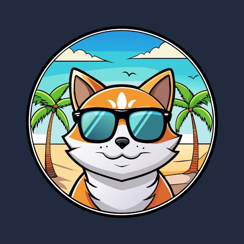 Lunettes de soleil de dessin animé de race de chat calicot dilué plage