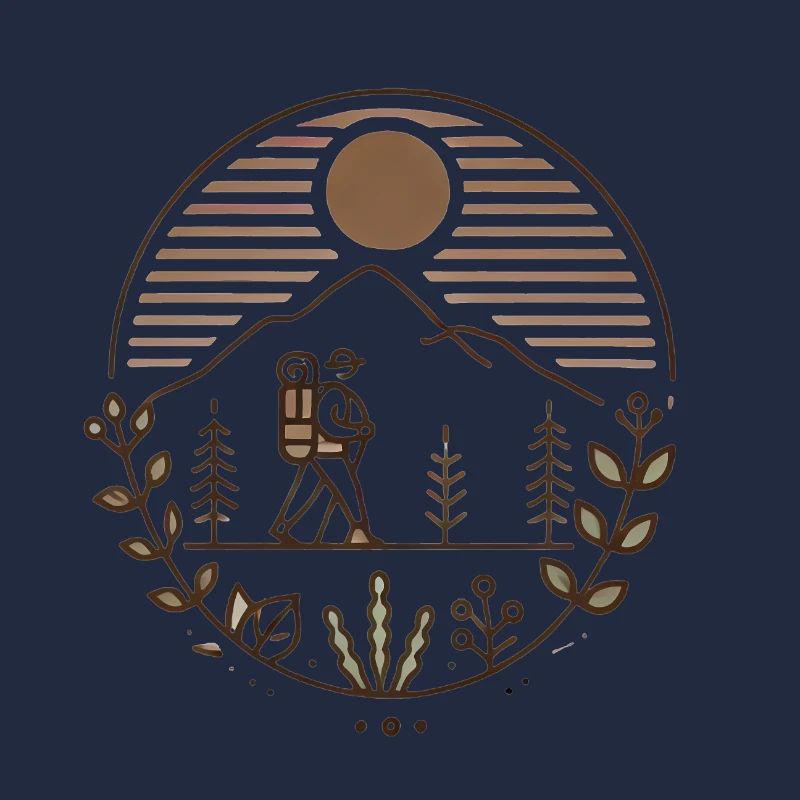 Friedlicher Bergwanderer Illustration