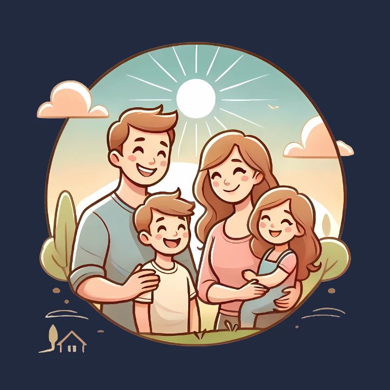 Conception d’illustration de famille heureuse