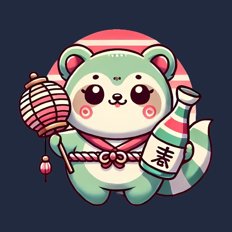 Whimsical Tanuki Lantern Design