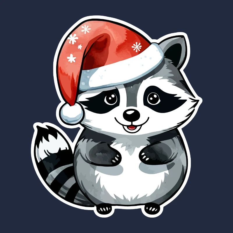Waschbär Weihnachten Wasserfarben