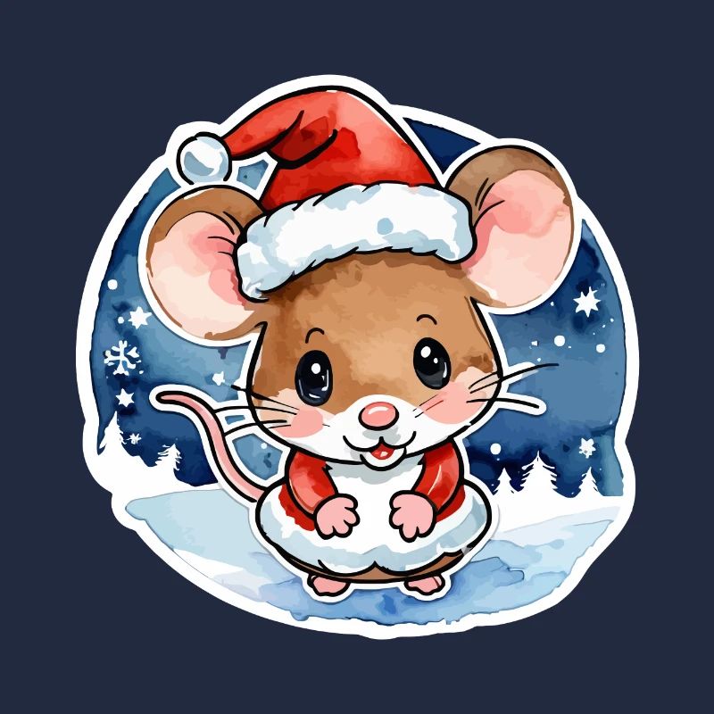 Dessin de Noël Souris