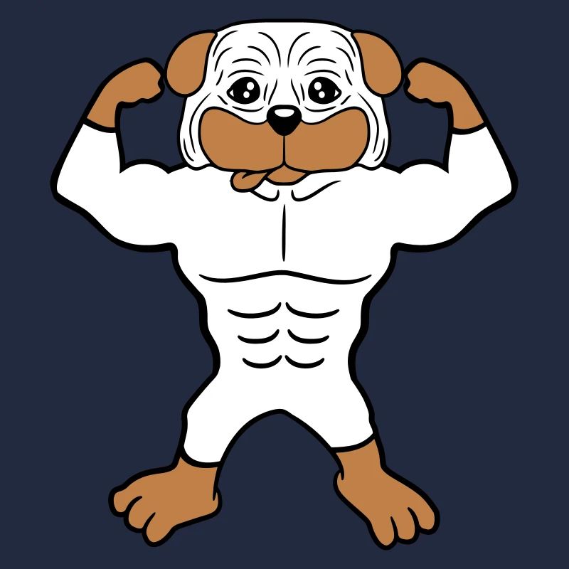 Dog Bodybuilder Strong Muscles Gym Weightlifting